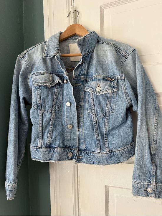 MOTHER Jackets & Blazers - Mother Superior Cropped Light Blue Denim Jacket - Women Size Medium